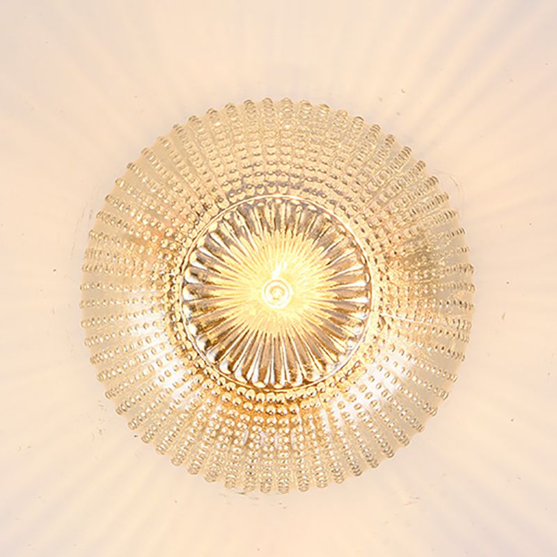 Glass Shade Ceiling Lamp Simplistic Aisle Brass Ceiling Mounted Light