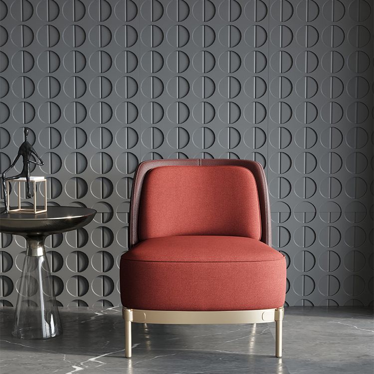 Armless Chair 31.49" Wide Faux Leather and Linen Chair for Living Room