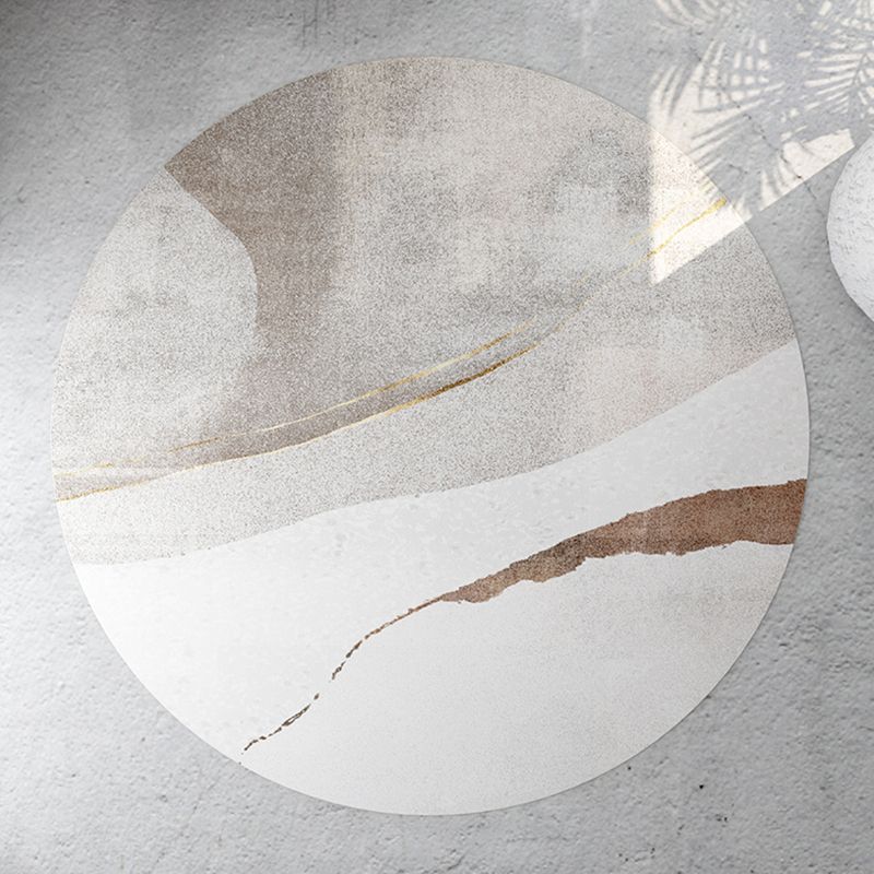 Light Yellow Rug Polyester Graphic Rug Non-Slip Backing Rug for Living Room