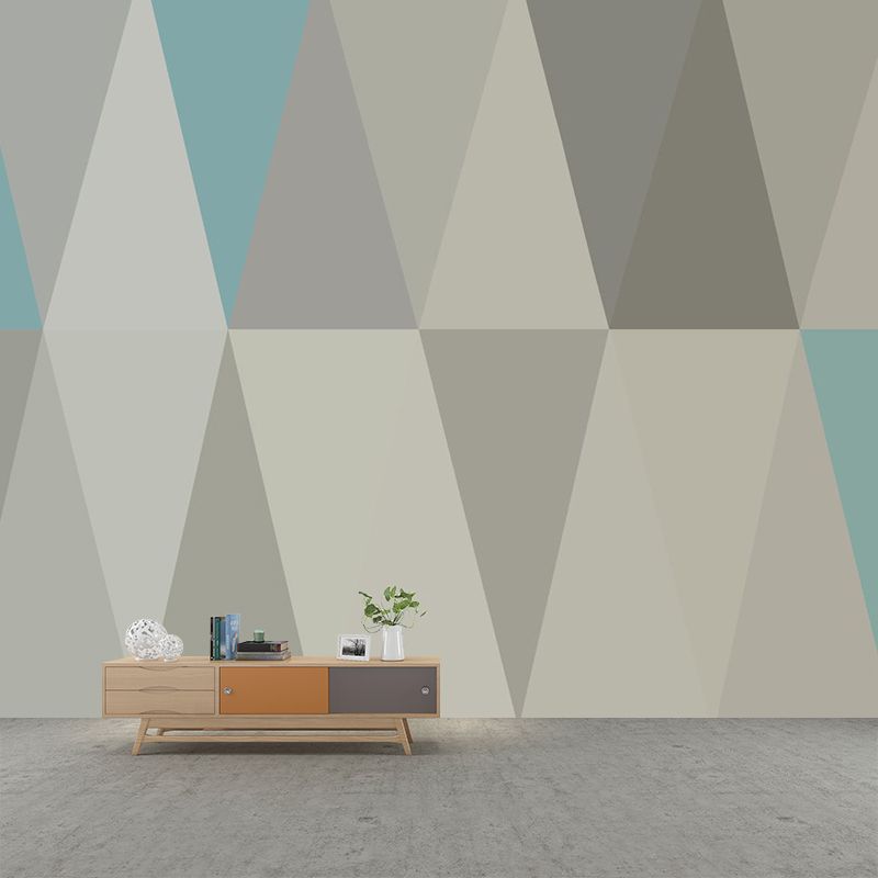 Illustration Rhombus Wall Mural Whole Wall Covering for Living Room, Made to Measure