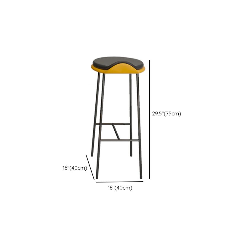 Industrial Counter Height Set 1/2/3 Pcs Stone and Leather Bar Table with Backless Stools