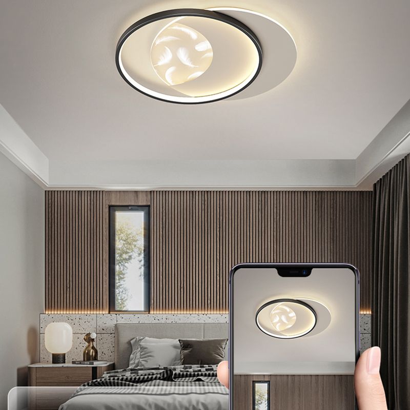 Montaggio a incasso a LED circolare in acrilico nella moderna semplicità della plafoniera in piuma di ferro per camera da letto