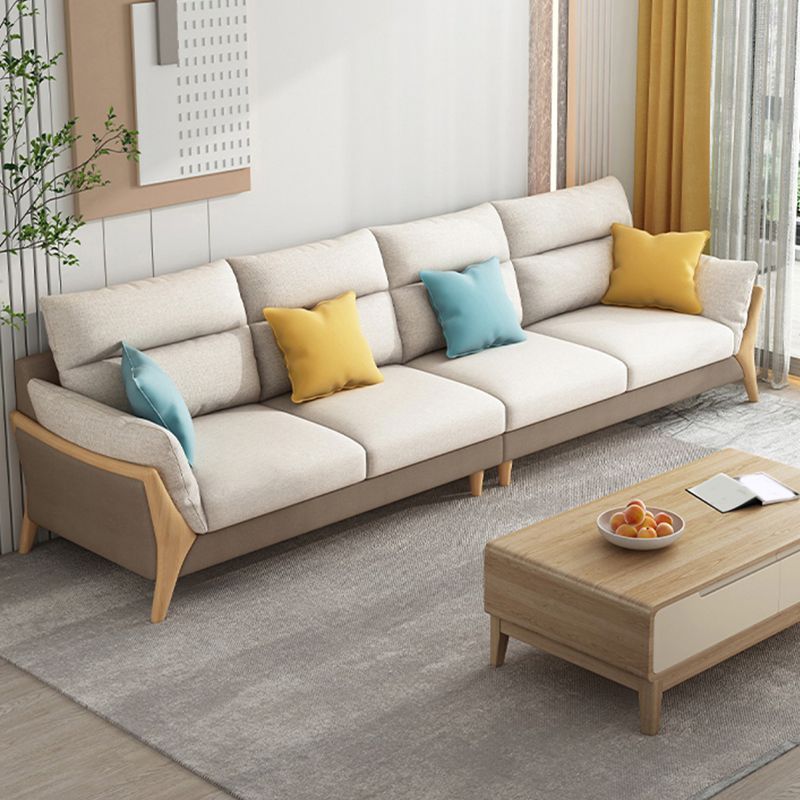 Scandinavian Beige Removable Cushions Slipcovered Sofa/Sectional for Living Room