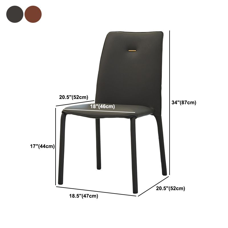 Modern Style Dining Chair Armless Chairs with Metal Legs for Home