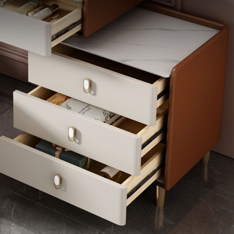 Contemporary Vanity Dressing Table Set Wood Vanity Tables with Slate Top