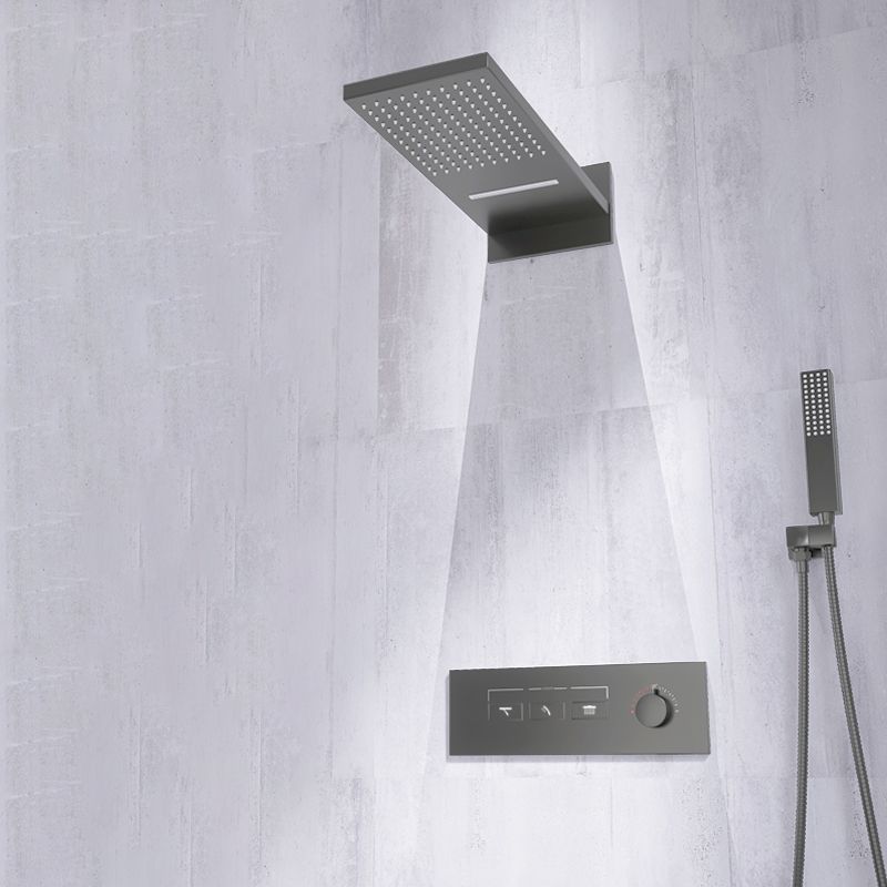 Minimalist Concealed Shower Set Recessed Push Button Wall Diverter