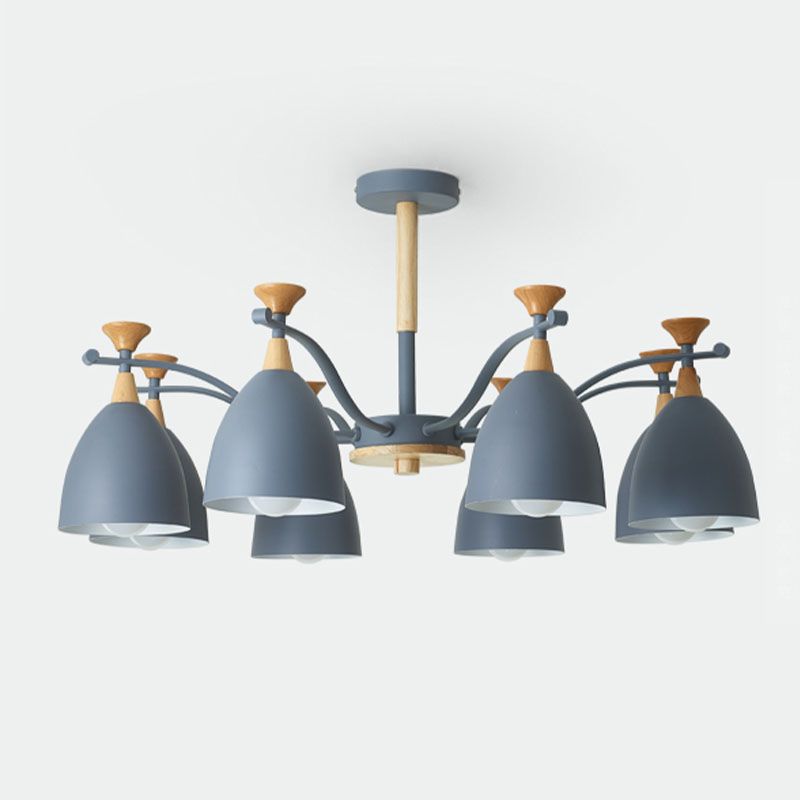 Luces colgantes de metal colgante de lámpara de cono de cono de macarrón