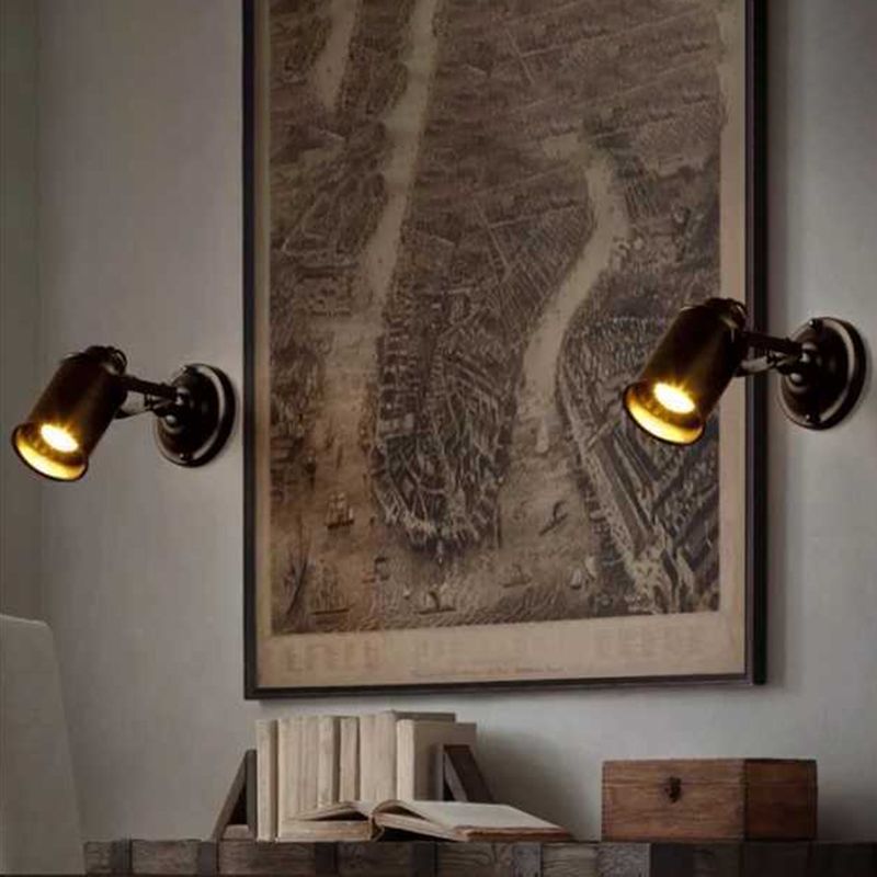 Industrial Style Iron Wall Mount Light Cylinder Shape Wall Lamp for Living Room