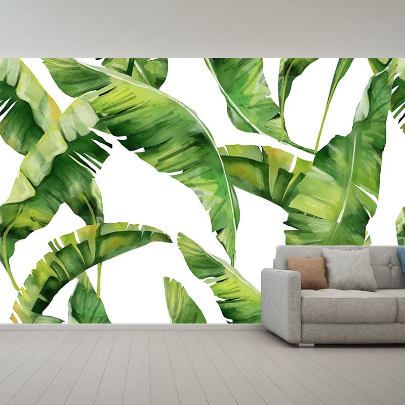 Customized Tropical Leaves Wall Mural Indoor Decoration Mural for Sitting Room