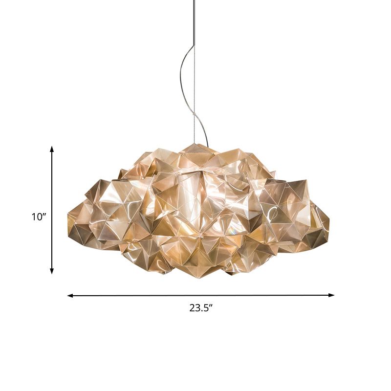 Gold/Clear Geometric Chandelier Light Fixture Modernism Acrylic 4 Lights Pendant Light Fixture