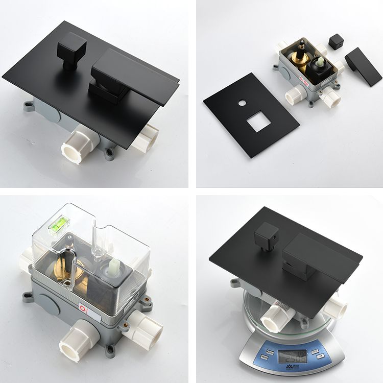 Modern Shower Faucet Brass Square Adjustable Shower Head Wall Mounted Shower Set