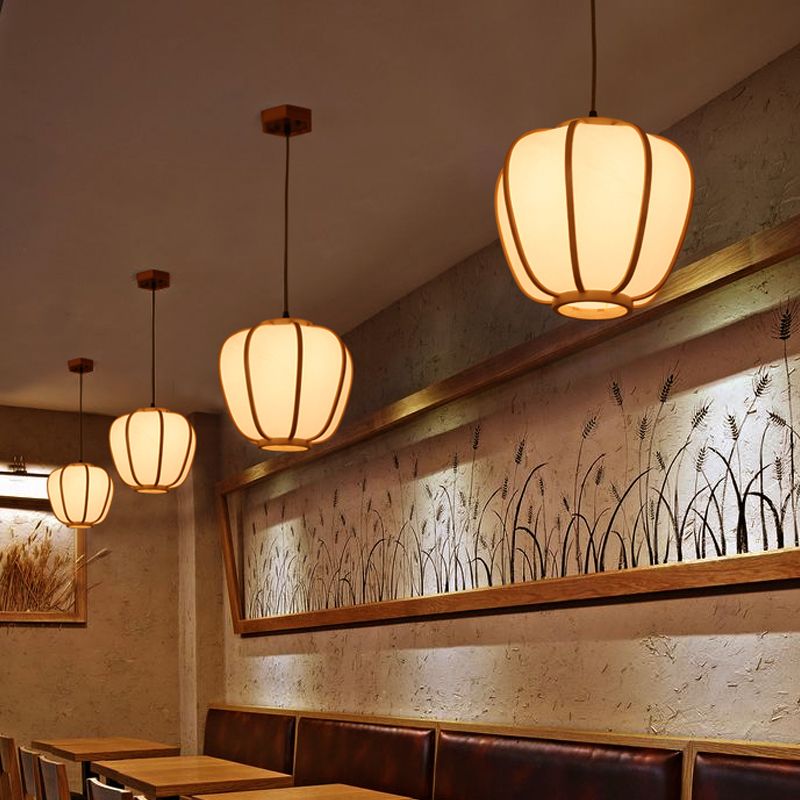 Lampada del soffitto a 1 ristorante a testa BEIGE BEIGE APPEDANTI LUCE DI TROVATURA LATERNA IN BEGNO
