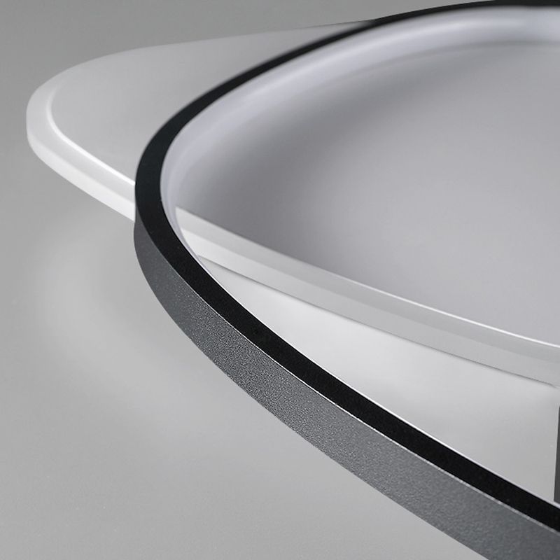 Plafonnier LED en aluminium dans un style créatif moderne, Noir et blanc acrylique oblong encastré