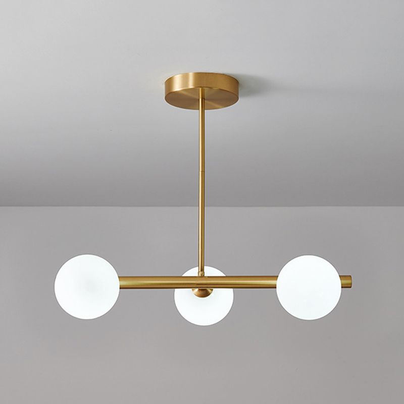 Modern Simple Hanging Lamp Glass Ball Shape Shade Island Light Fixture for Living Room