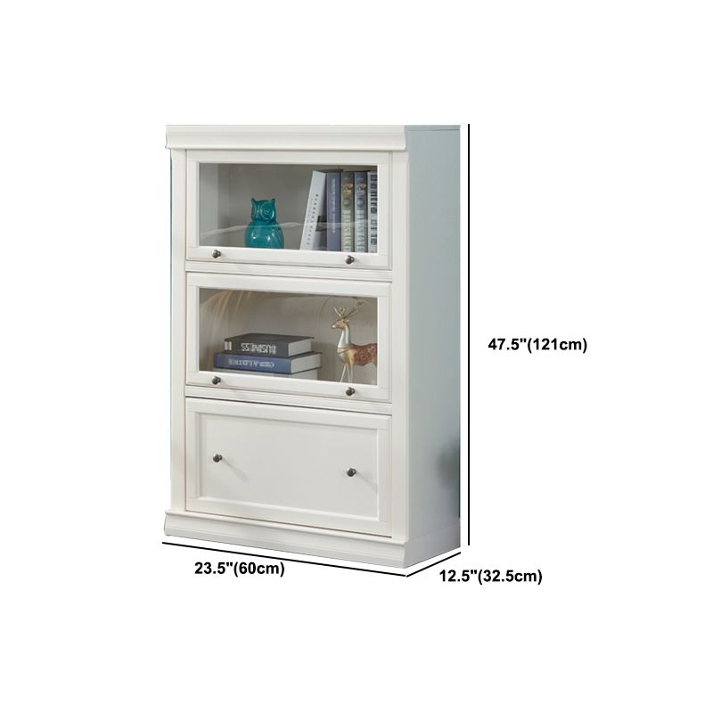 Urban Wooden Shelf Bookcase White Closed Back Bookshelf with Doors
