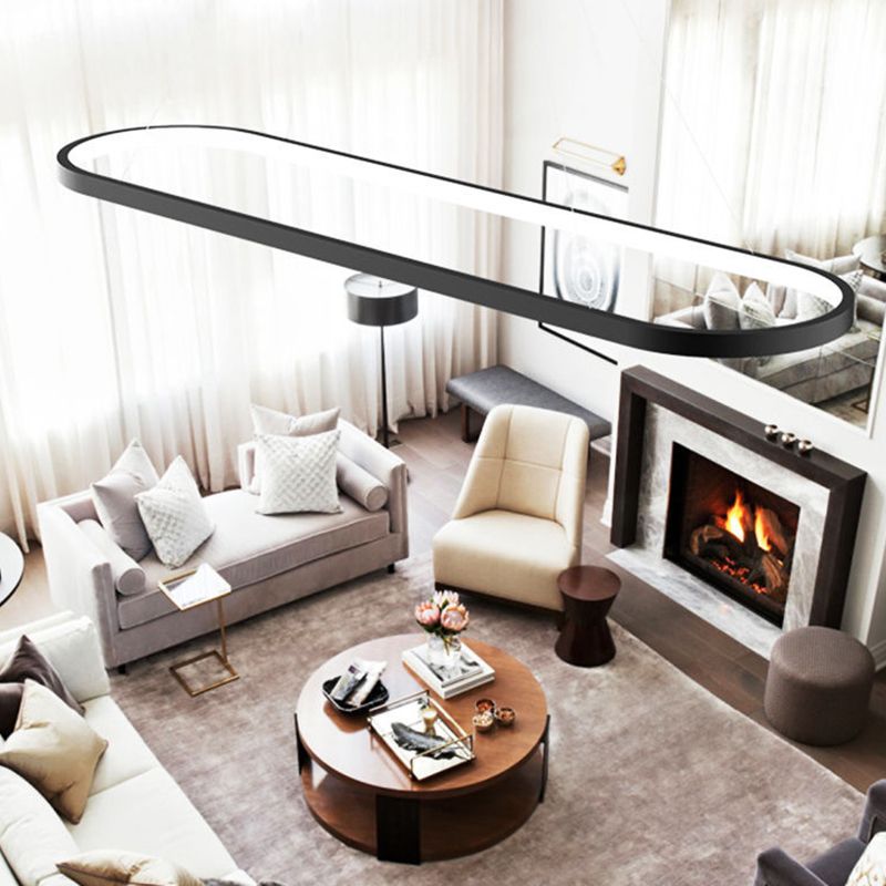 Ellisse soggiorno a sospensione a sospensione LAD in metallo LED Minimalista Kit di luce sospesa