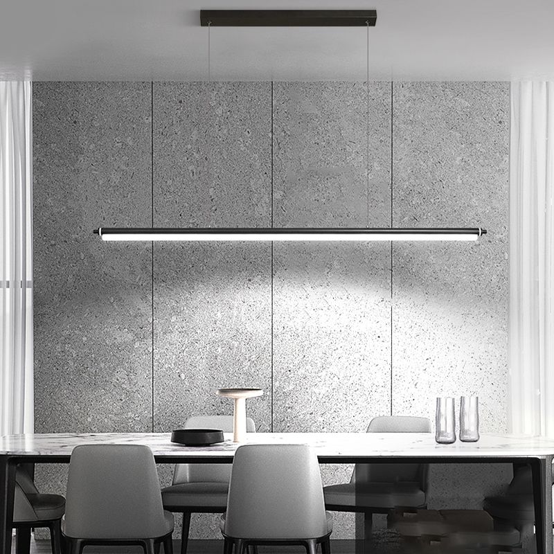 Moderner Stil Einfache hängende leichte LED Long Strip Anhängerlampe für Esszimmer