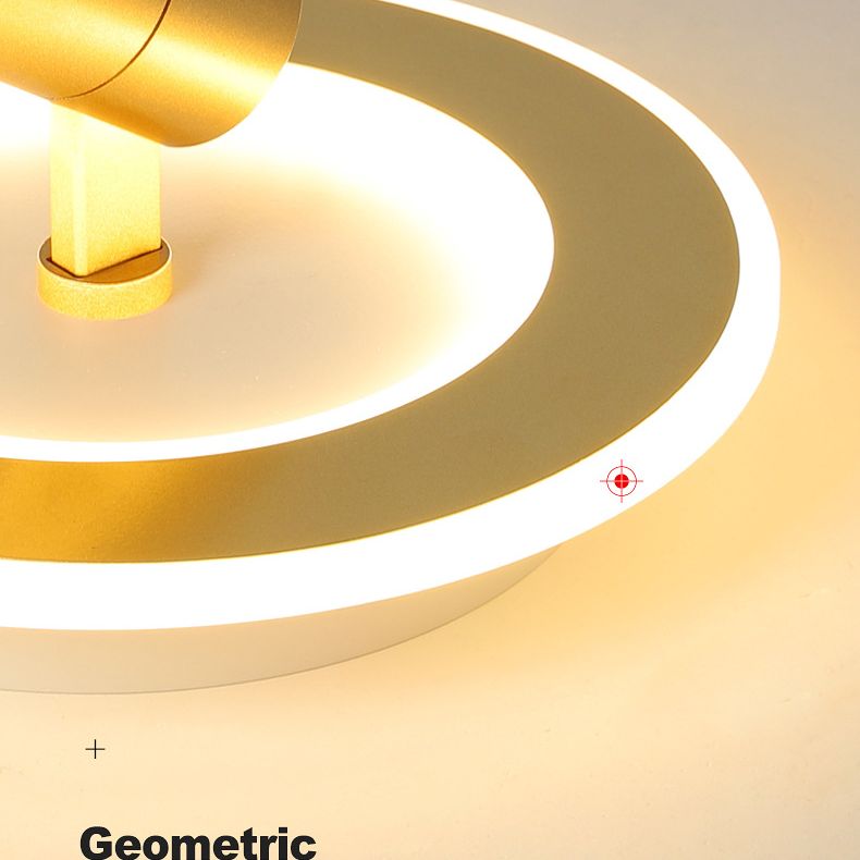 Montaje semi descarte LED de 1 luces en moderna luz de techo interior de metal de estilo conciso en oro