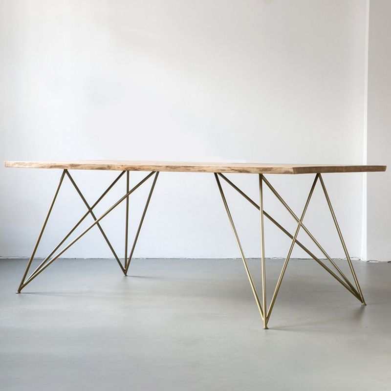 Mesa de comedor de rectángulo de lujo tradicional pino mesa de madera maciza con 4 patas