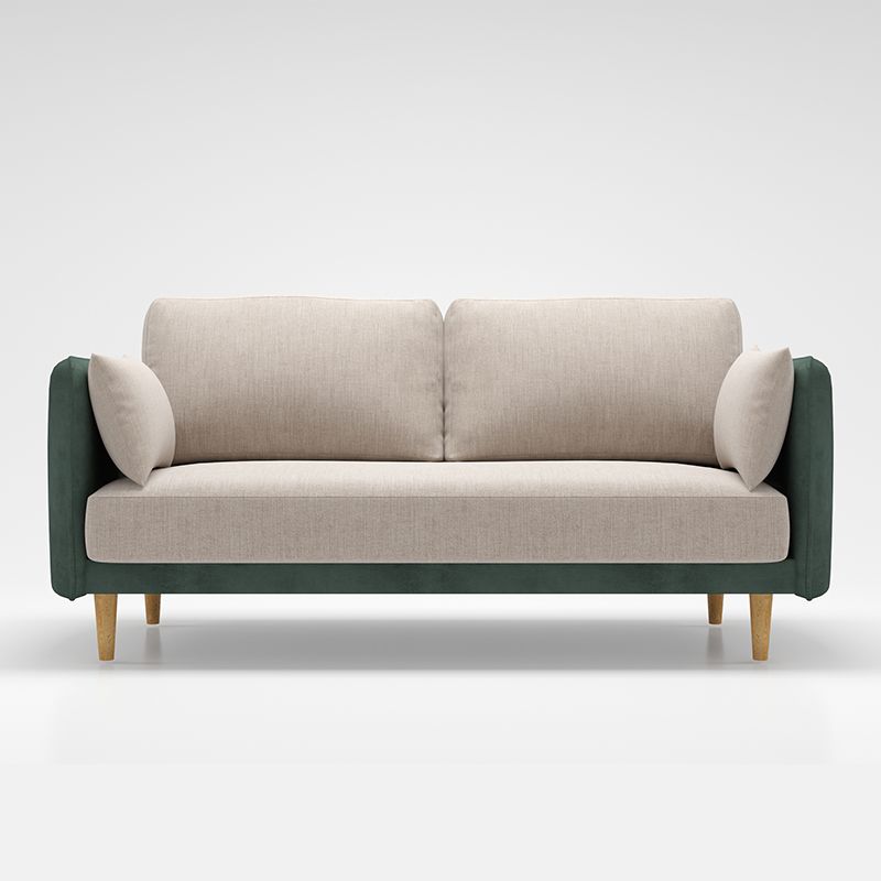 Square Arm Sofa 31.89" H Scandinavian Fabric Sofa with Pillows
