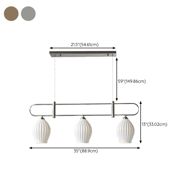 Drum Shape Metal Island Pendants Modern Style Multi Lights Island Pendant Lights