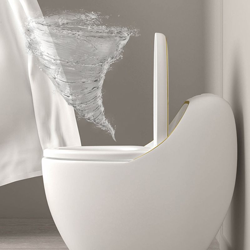 Contemporary Skirted Toilet Bowl One Piece Ceramic Urine Toilet with Seat