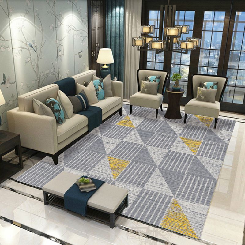 Light Brown Irregular Geometry Rug Polyester Simple Rug Washable Rug for Home Decor