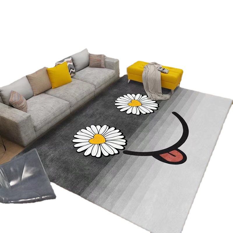 Dark Gray Butterfly Rug Polyester Modern Rug Stain Resistant Rug for Drawing Room