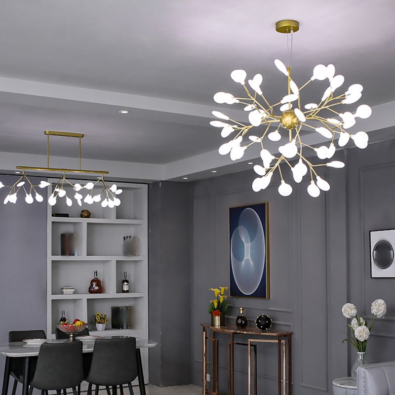 Unique Shape Hanging Chandelier Modern Style Metal Multi Light Hanging Lamp for Bedroom
