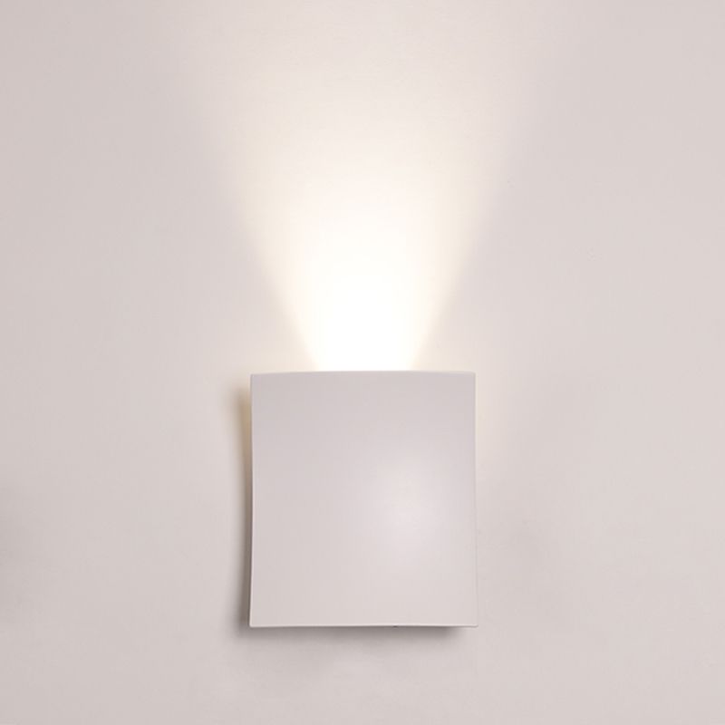 1 leichte Metallwand Licht moderner Stil quadratischer Form Wandhalterung Leuchte in Weiß