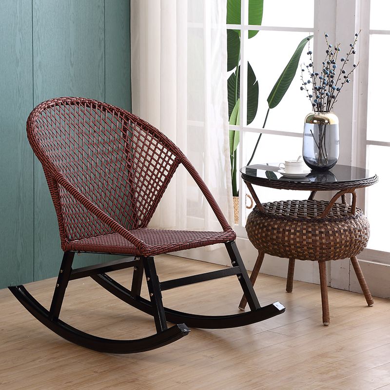 Rattan Rocking Chair Woven Rope Rocker Chair for Drawing Room