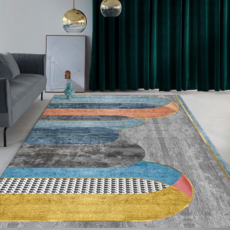Leichtes Luxusmuster Teppich Polyester Teppichwaschbar Teppich für Wohnzimmer