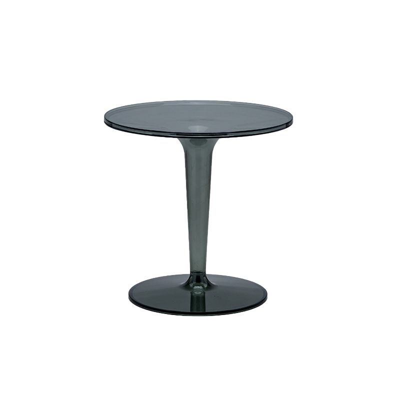 Plastic Round Side End Table 19.09" Wide Pedestal Sofa Side Accent Table