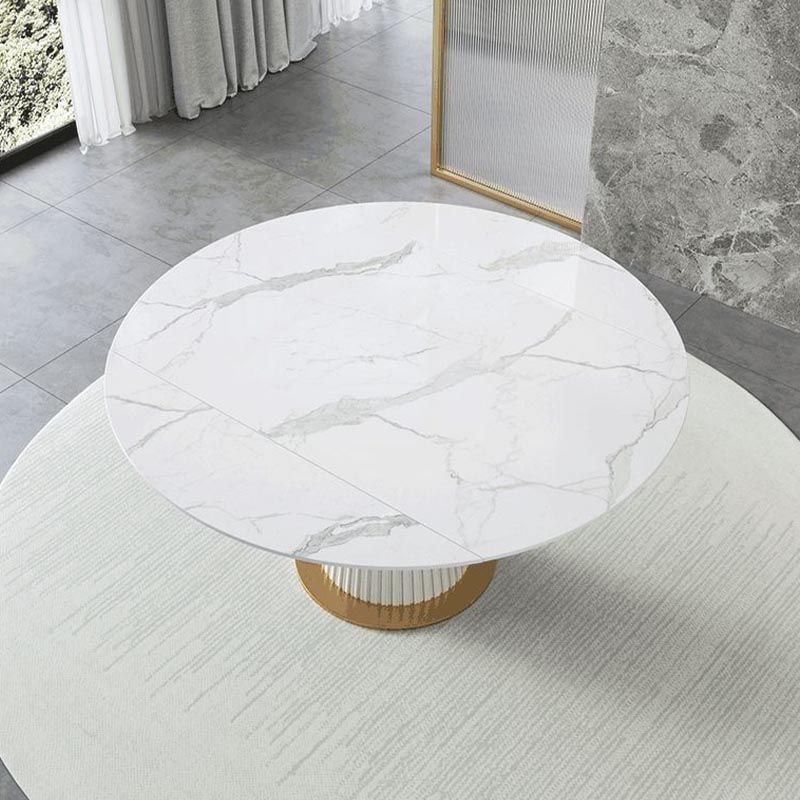 Glam Dining Set Stone 1/4/6/7 Pieces Dining Gold Furniture for Home