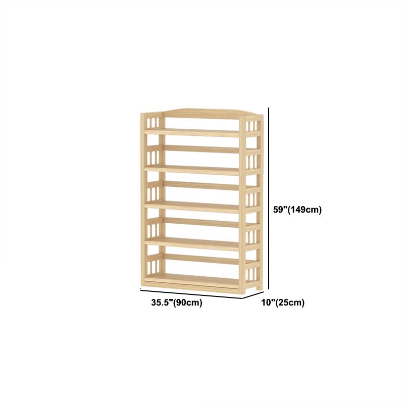 Contemporary Pine Shelf Bookcase Standard Natural Open Bookcase