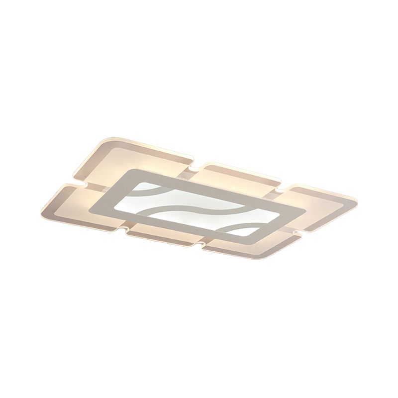 Lámpara rectangular de montaje empotrado Simplicity LED acrílico de 23,5"/35,5"/47" de ancho Luz de techo blanca en luz blanca/cálida