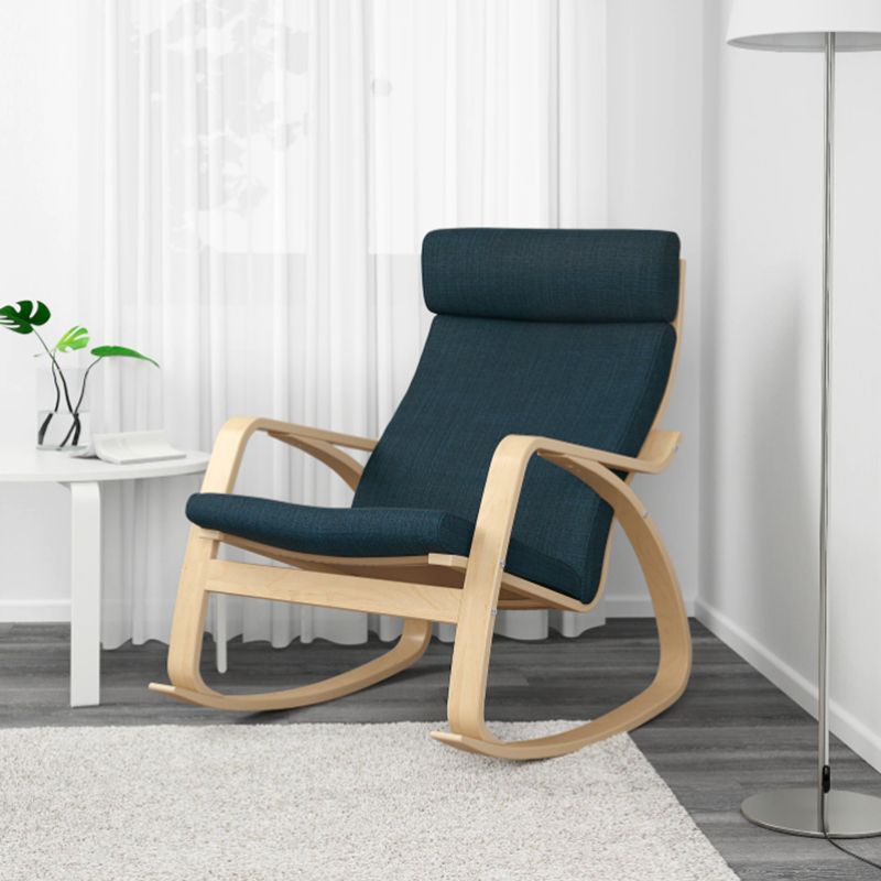 Contemporary Rocking Chair Birch Upholstered Solid Color Indoor Rocking Chair
