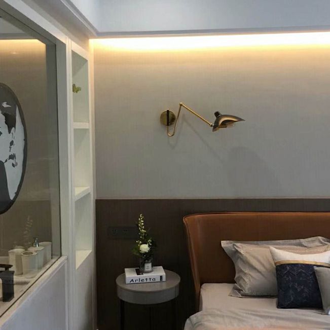 Zeitgenössische verstellbare Wandleuchten Einkopf -Schwarze Wandlampe für Schlafzimmer Wohnzimmer
