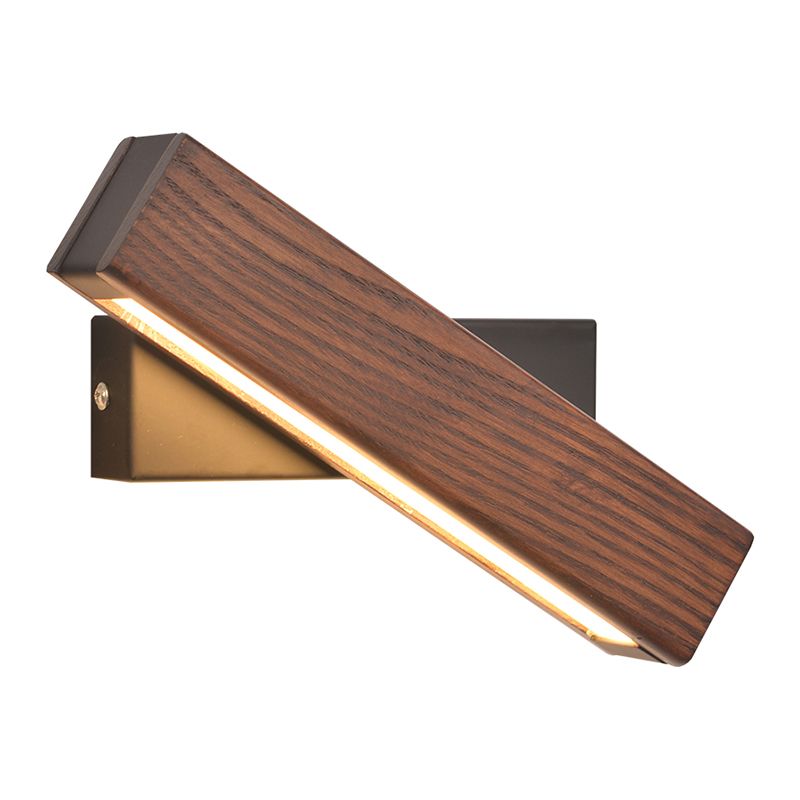 Sombra cuadrada de madera de madera Distone de estilo moderno Luz de pared de luz individual