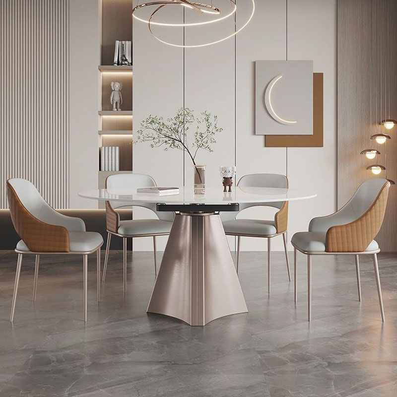 Upholstered Side Chair Glam Style Open Back Dining Accent Chair