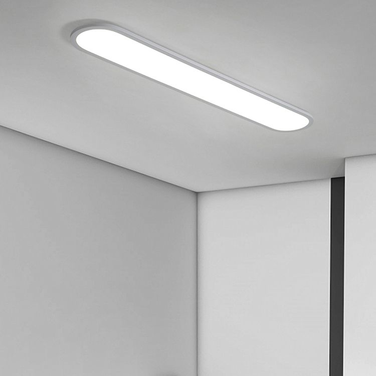 Modern Simple Iron Ceiling Light Ellipse Ceiling Lamp with Acrylic Shade for Bedroom