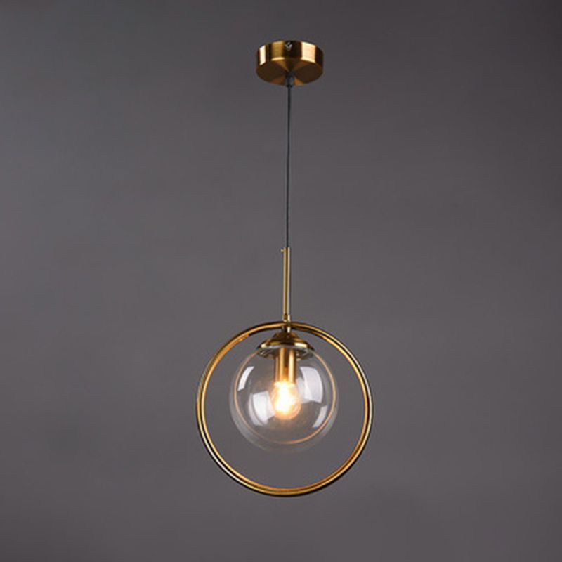 Luminaire pendentif en verre globe