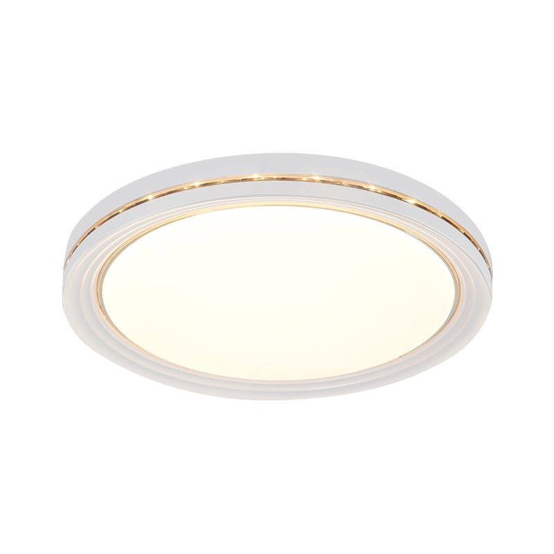 Plafonnier rond en acrylique minimaliste LED, éclairage encastré blanc pour salon