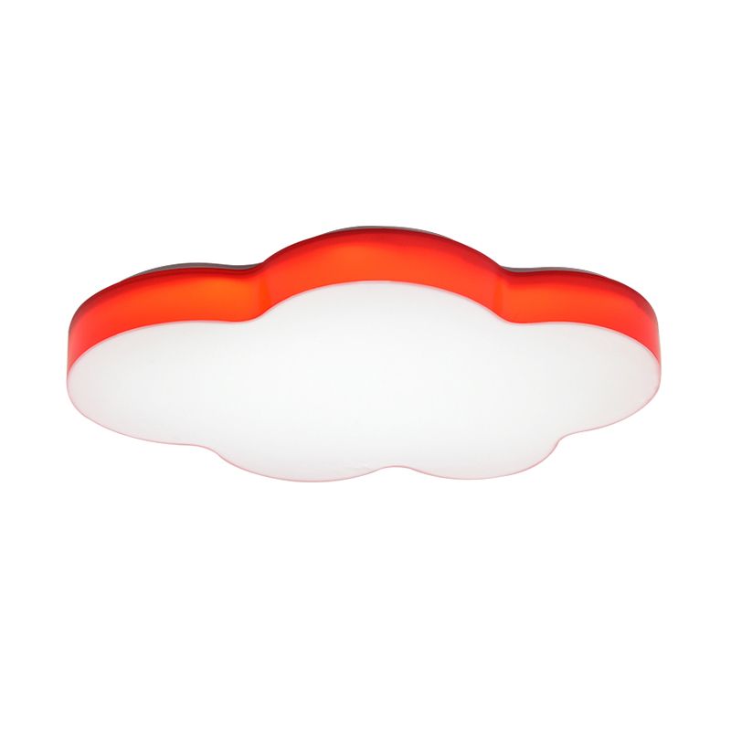 Acrylic Cloud-Shape Ceiling Mounted Fixture Cartoon LED Flushmount Lighting in White/Red/Yellow for Kids Room