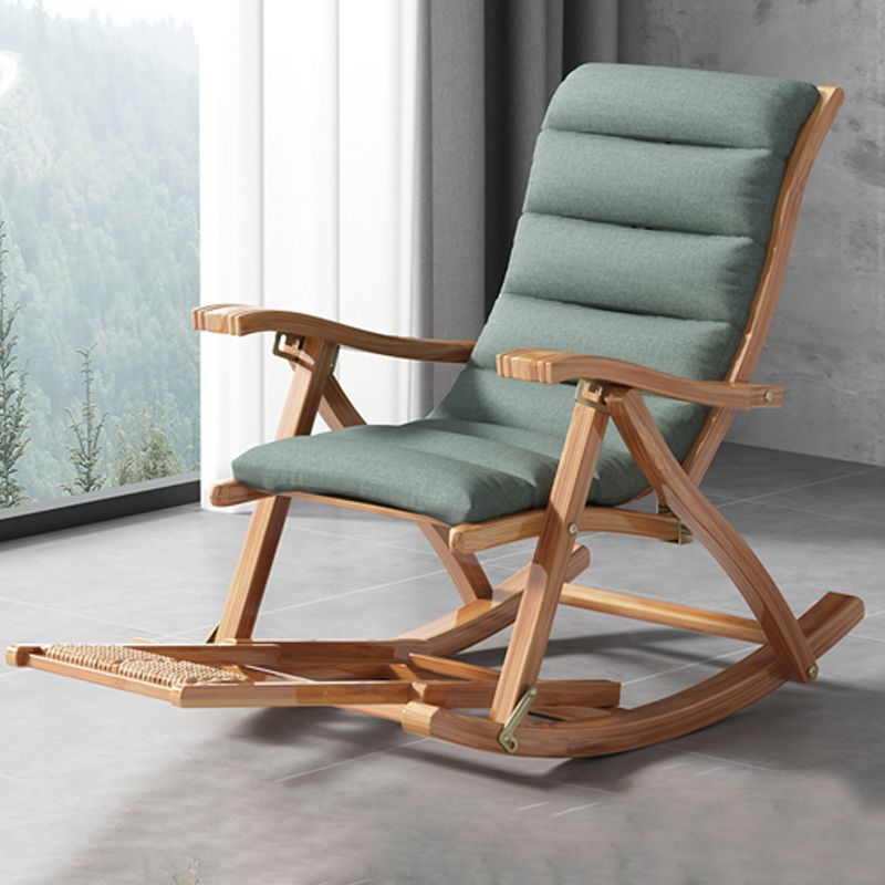 Modern Wood Rocking Chair Folding with Cotton Cushion for Home Decor