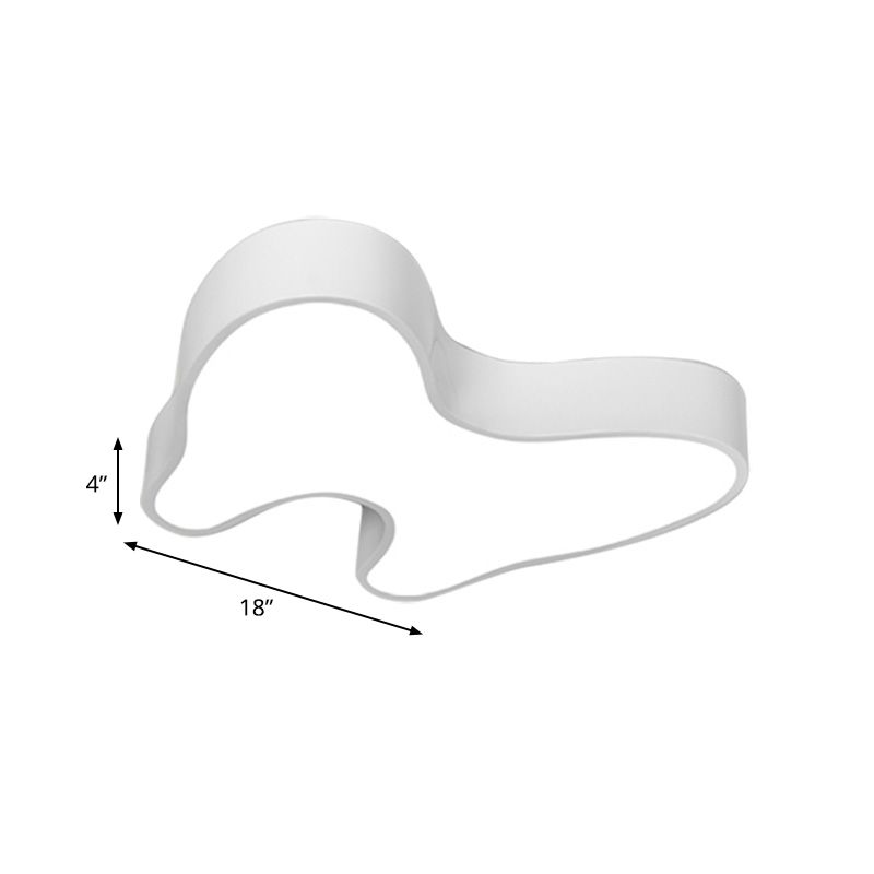 Tooth Shape Flush Mount Light Modern Acrylic Led White Ceiling Fixture for Kindergarten