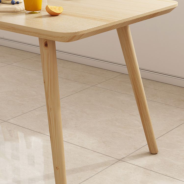 Rectangular Dinner Table Modern Natural Oak Solid Wood Tabletop for Living Room