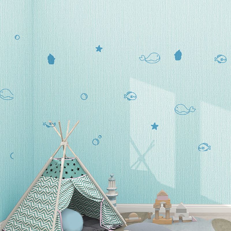PVC Wall Panel Peel and Stick Cartoon Print Matte Texture Wall Paneling for Living Room