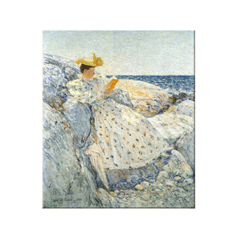 Peinture sur toile rustique de décoration murale de dame européenne texturée de couleur Pastel pour salon