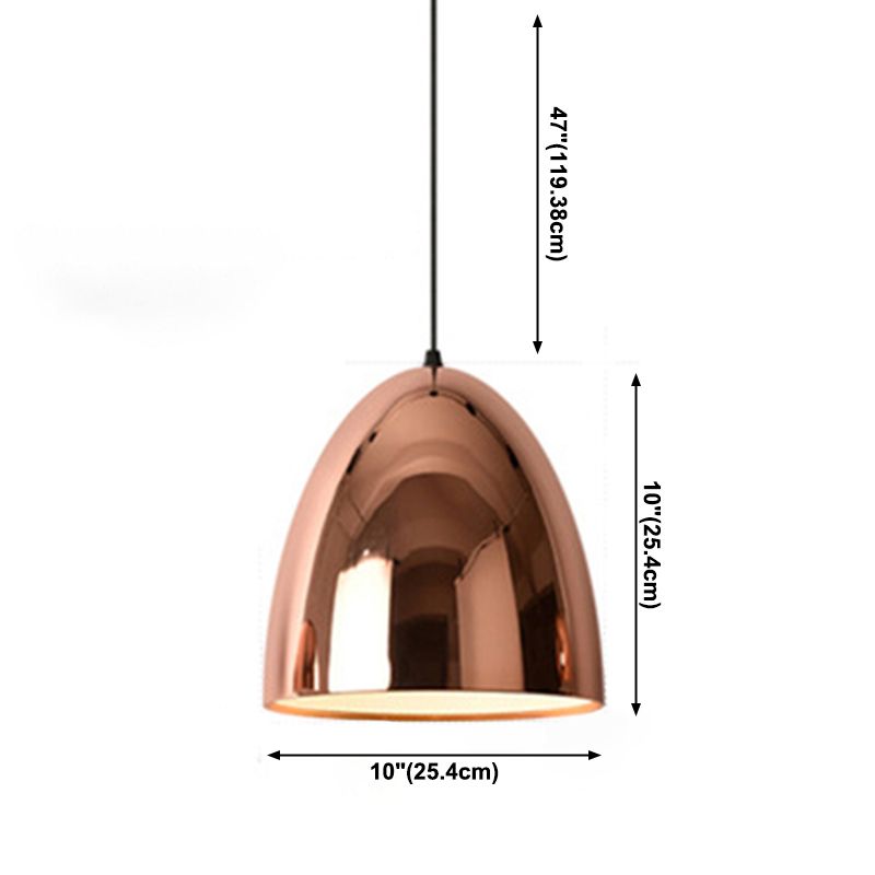 Metallschattierte Anhänger Light Kit Moderne Roségold -Hängeleuchte für Esszimmer